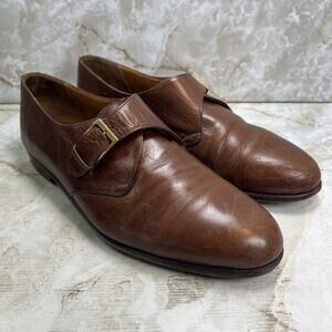 Mezlan Dress Shoes Mens Size 10 Brown Leather Monk Strap Pyrenees Made in Spain
